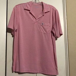 Vineyard Vines Men Performance Striped Polo Red S